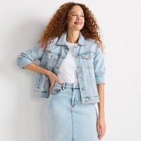 Lands' End Women's Plus Denim Trucker Jacket in Light Blue | Size: 20