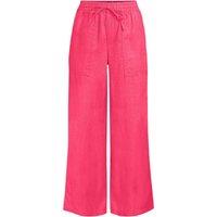 Lands' End Women's Cropped Wide Leg Pull-on Linen Trousers in Pink | Size: 10-12
