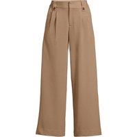 Lightweight Stretch Wide Leg Cropped Trousers, High Waisted