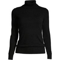 Lands' End Women's Cashmere Roll Neck Jumper in Black | Size: 10-12