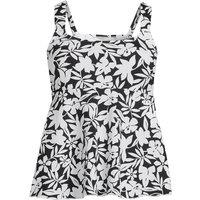 Lands' End Women's Plus Flutter Tankini Top in Black | Size: 10-12