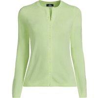 Lands' End Women's Crew Neck Cashmere Cardigan in Green | Size: 10-12
