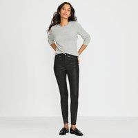 Lands' End Women's Petite Coated Skinny Jeans, High Waisted in Black | Size: 14-16