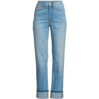 Lands' End Women's Petite Rail Straight Leg Jeans, High Waisted in Blue | Size: 12