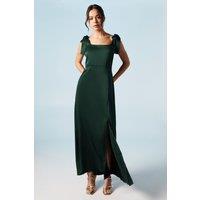Oasis Women's Satin Tie Shoulder Midi Bridesmaid Dress in Emerald | Size: 10
