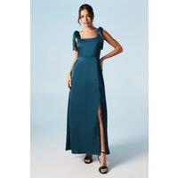 Oasis Women's Satin Tie Shoulder Midi Bridesmaid Dress in Navy | Size: 6