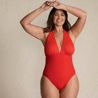 Plunge Halterneck Slender Swimsuit, Ultra High Leg