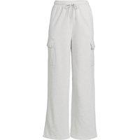 Lands' End Women's Serious Sweats Wide Leg Cargo Joggers in Light Grey | Size: 10-12R