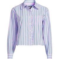 Lands' End Women's Cropped Ruffle Front Shirt in Lilac | Size: 14-16