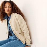 Lands' End Women's Twill Bomber Jacket in Ivory | Size: 20