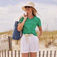 Lands' End Women's Linen Shorts in White | Size: 16