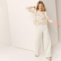 Lands' End Women's Extra Wide Leg Jeans, High Waisted in Natural | Size: 12