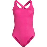 Lands' End Women's Plus Tugless High Leg X-back Swimsuit in Bright Pink | Size: 14