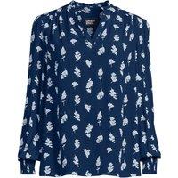 Lands' End Women's Crepe Split Neck Top in Navy | Size: 20