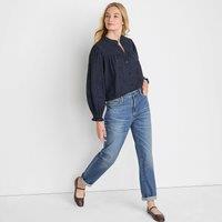 Lands' End Women's Broderie Blouse in Navy | Size: 14-16