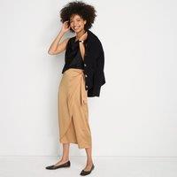 Lands' End Women's Petite Satin Wrap Midi Skirt in Light Brown | Size: 12