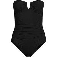 Lands' End Women's Bandeau Slender Swimsuit in Black | Size: 10
