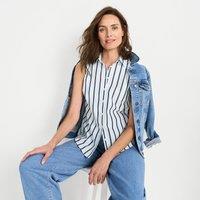 Lands' End Women's Petite Sleeveless Non-Iron Shirt in White | Size: 16-18