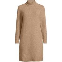 Lands' End Women's Boucl Polo Neck Jumper Dress in Brown | Size: 14-16