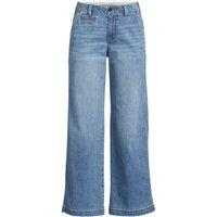 Lands' End Women's Petite Wide Leg Ankle Jeans in Blue | Size: 16