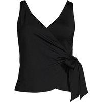 Lands' End Women's Side Tie Wrap Tankini Top in Black | Size: 10