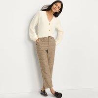 Lands' End Women's Tapered Brushed Flannel Ankle Trousers in Light Brown | Size: 18