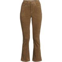 Lands' End Women's Petite Cropped Flare Stretch Cord Jeans, High Waisted in Brown | Size: 12
