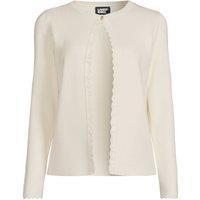 Lands' End Women's Scallop Edge Cardigan in Ivory | Size: 14-16