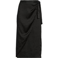 Satin Wrap Midi Skirt