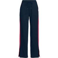 Lands' End Women's Petite Straight Leg Side Stripe Jersey Trousers in Navy | Size: 20