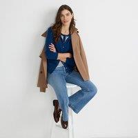 Lands' End Women's Crew Neck Cashmere Cardigan in Navy | Size: 14-16