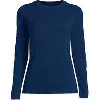 Lands' End Women's Crew Neck Cashmere Jumper in Navy | Size: 10-12