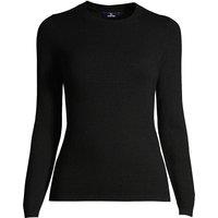 Lands' End Women's Crew Neck Cashmere Jumper in Black | Size: 16-18