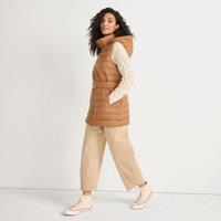 Lands' End Women's Wanderweight Down Ultralight Packable Belted Gilet in Light Brown | Size: 16-18
