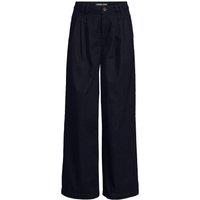 Lands' End Women's Lightweight Wide Leg Pleated Jeans in Dark Blue | Size: 18