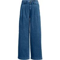 Lands' End Women's Lightweight Wide Leg Pleated Jeans in Blue | Size: 10