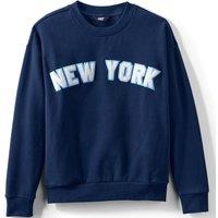 Lands' End Women's Serious Sweats Crew Neck Sweatshirt in Blue | Size: 14-16