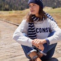 Lands' End Women's Serious Sweats Crew Neck Sweatshirt in Ivory | Size: 14-16