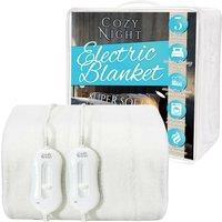Cozy Night Electric Blanket Super King Bed Size Heated Mattress Cover in White