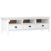 Berkfield Home TV Cabinet Hill White 158x40x47 cm Solid Pine Wood | Size: 158 x 40 x 47 cm