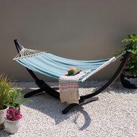 Primrose Sage Hammock with Charcoal Wooden Stand in Green