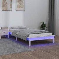 Berkfield Home LED Bed Frame White 90x190 cm Single Solid Wood