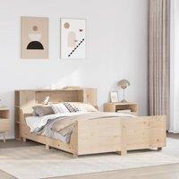 Berkfield Home Bed Frame without Mattress 135x190 cm Double Solid Wood Pine in Brown
