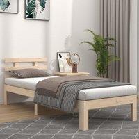 Bed Frame Solid Wood 75x190 cm Small Single