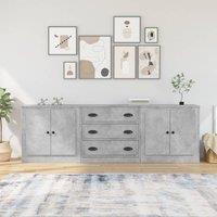Berkfield Home Sideboards 3 pcs Concrete Grey Engineered Wood
