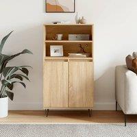 Berkfield Home Highboard Sonoma Oak 60x36x110 cm Engineered Wood in Brown | Size: 60 x 36 x 110 cm