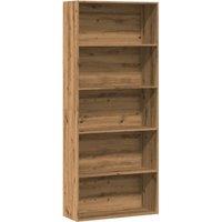 Berkfield Home Book Cabinet Artisian Oak 80x30x189 cm Engineered Wood in Brown | Size: 80 x 30 x 189 cm