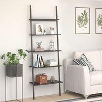 Berkfield Home 5-Tier Leaning Shelf Black 64x34x185.5 cm