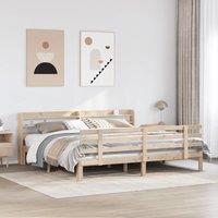 Berkfield Home Bed Frame with Headboard without Mattress 180x200 cm Super King in Brown