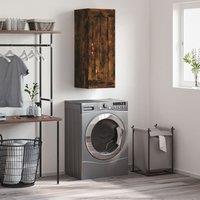 Berkfield Home Wall Mounted Cabinet Smoked Oak 34.5x34x90 cm Engineered Wood in Brown